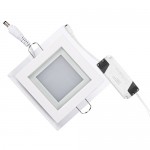 LED стъклен панел за вграждане квадрат 6w/12w/18w
